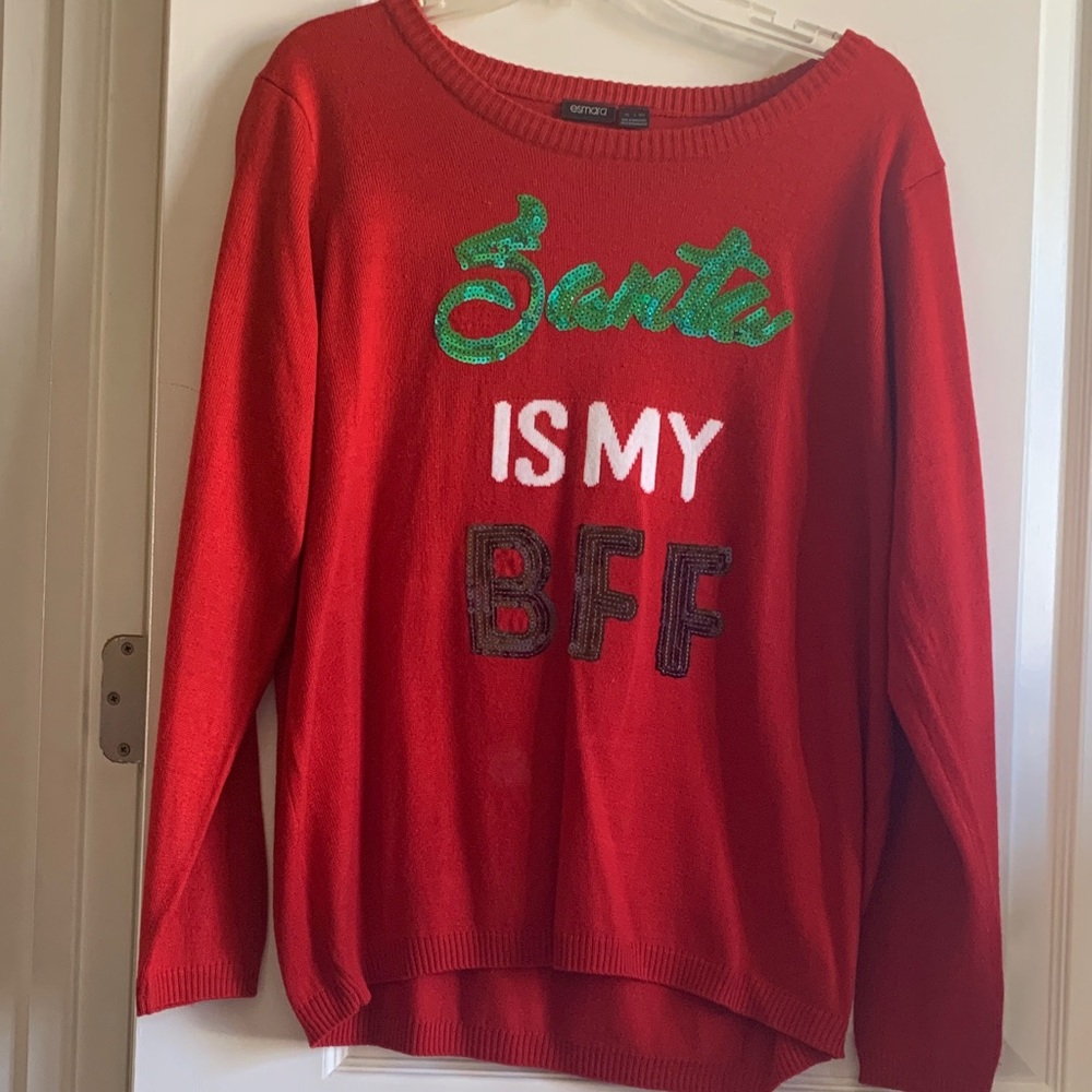 Santa BFF Red Sweater